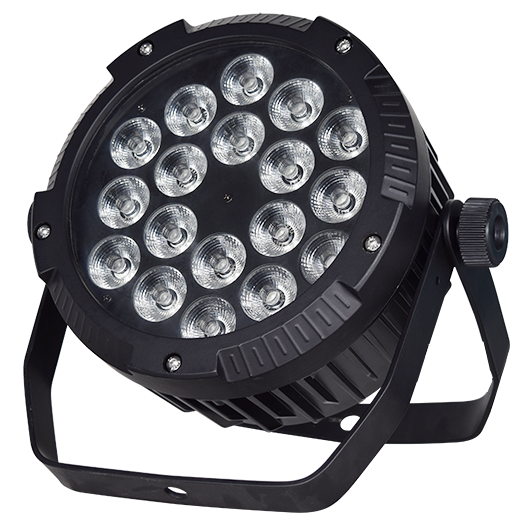 18 18-LED Waterproof Flat RGBW PAR Light with DMX512 Control RG-312