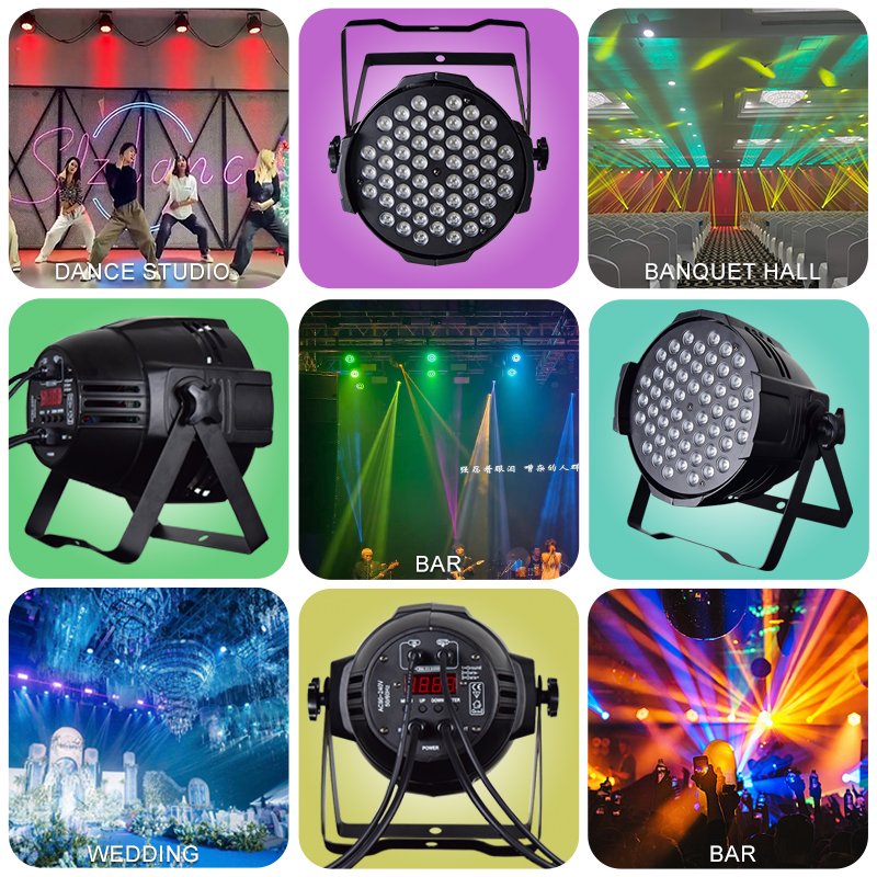 54-LED Aluminum RGB 3-in-1 PAR Light with DMX512 Contro RG-407