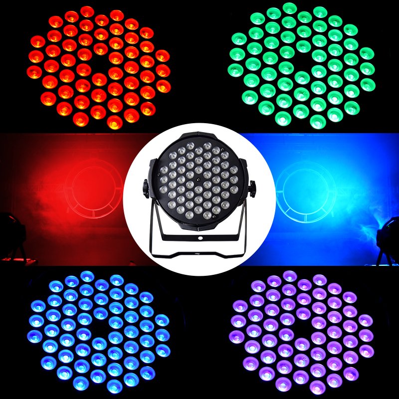 54-LED Aluminum RGB 3-in-1 PAR Light with DMX512 Contro RG-407