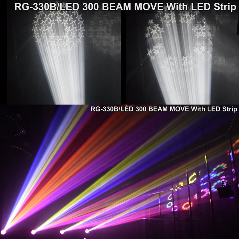300W LED Beam Moving Head Light with Rainbow Effect RG-330B