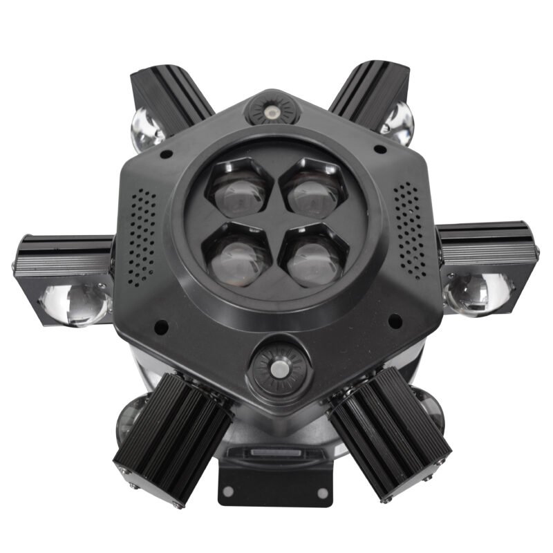 Six-Head 4-in-1 Whirlwind Moving Light RGBW LED + Laser + Strobe Stage Effect Light RG-261A