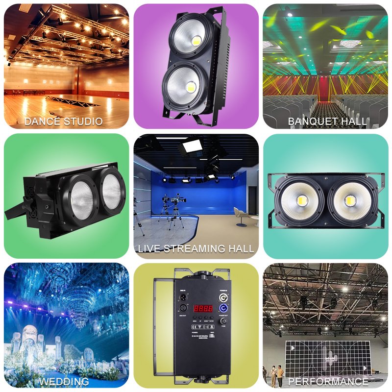2-Head 200W COB Blinder Light with DMX512 Control (Customizable Warm White/RGB) RG-244D