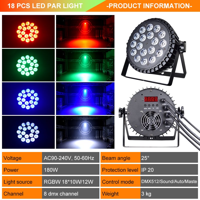 18-LED Cast Aluminum PAR Light with DMX512 Control RG-314