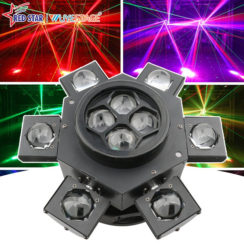 主图 Six-Head 4-in-1 Whirlwind Moving Light RGBW LED + Laser + Strobe Stage Effect Light RG-261A