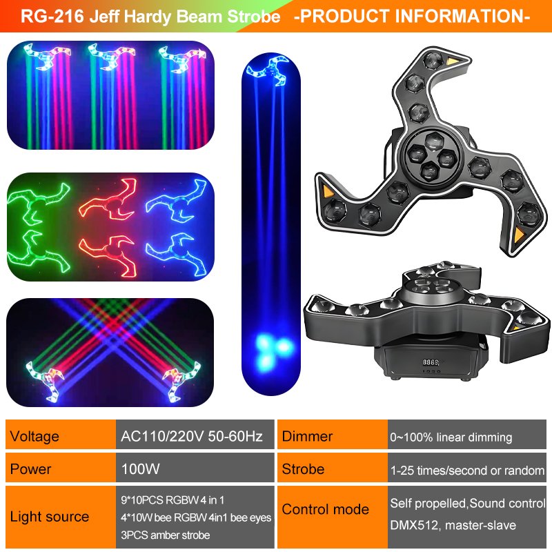 Jeff Hardy Beam Strobe Bee Eye Moving Head Light RG-216
