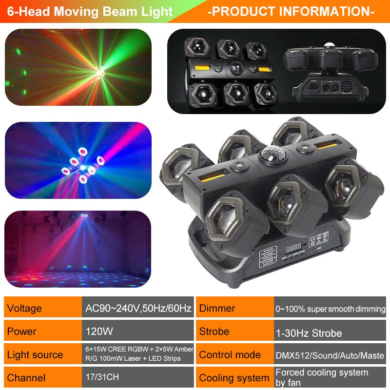 参数 6-Head Pirate Ship Moving Light RG-XXX