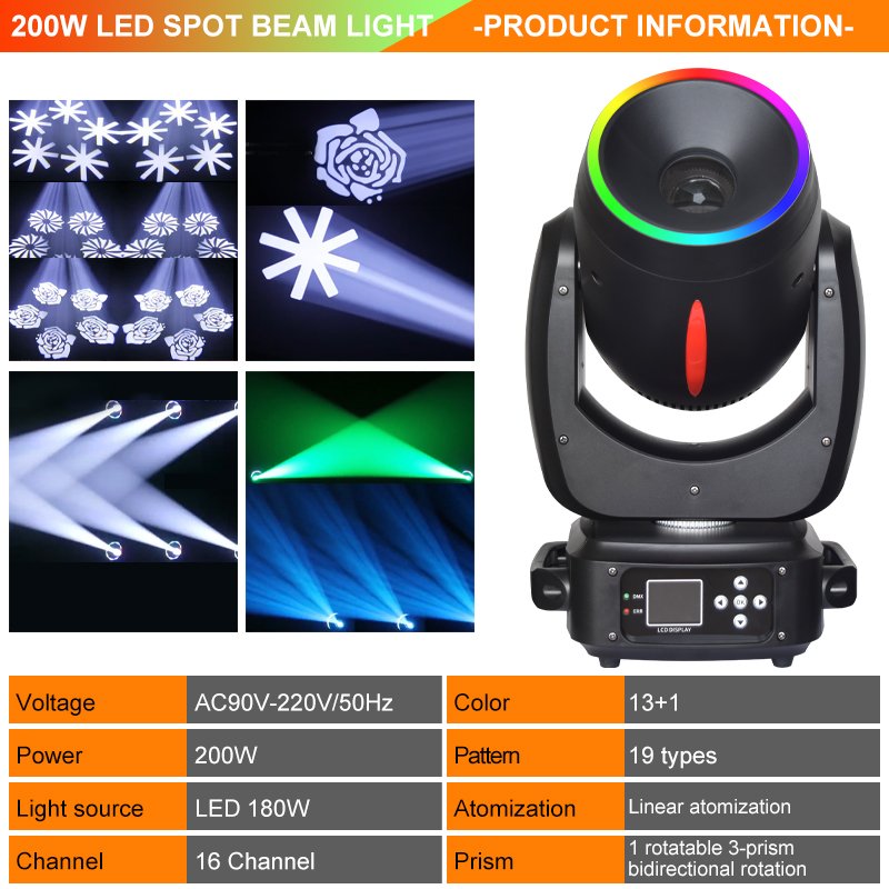200W LED Spot Moving Head Light RG-332