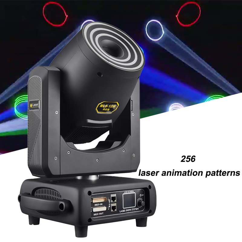 RG-769 10W RGB Moving Head Laser - 30KPPS ILDA & Art-Net Animation Projector