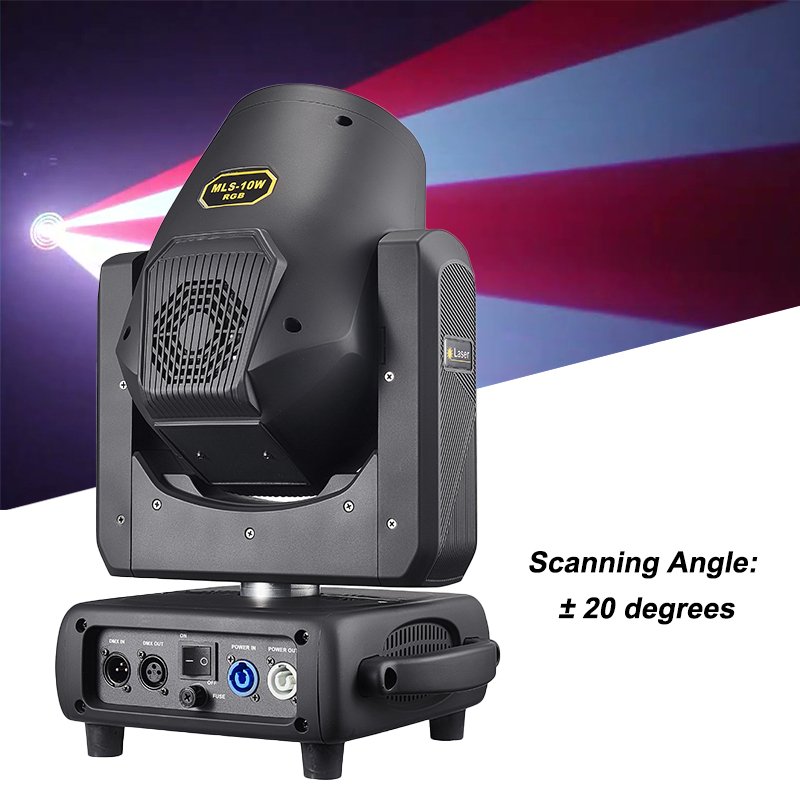 RG-769 10W RGB Moving Head Laser - 30KPPS ILDA & Art-Net Animation Projector