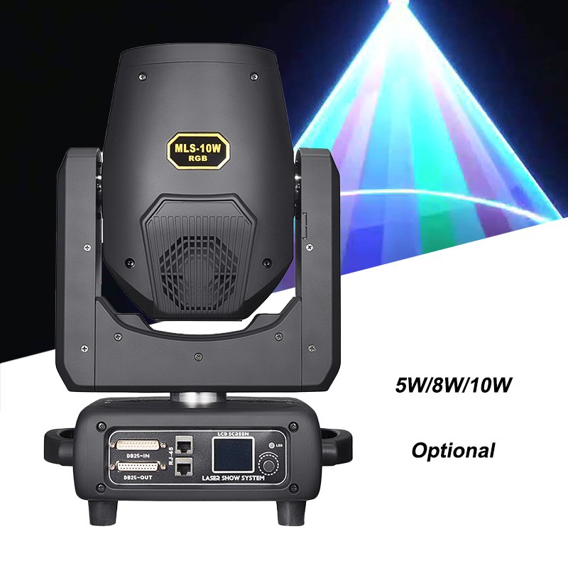 RG-769 10W RGB Moving Head Laser - 30KPPS ILDA & Art-Net Animation Projector