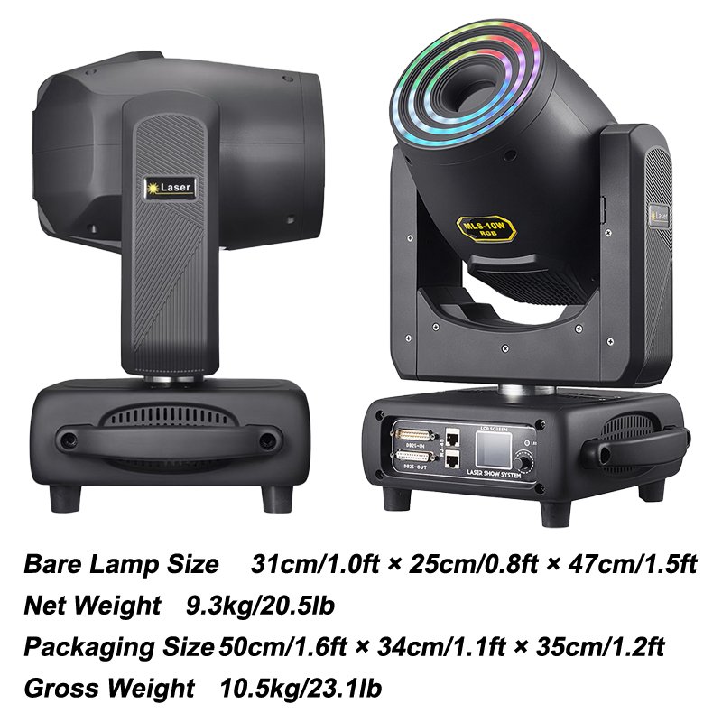 RG-769 10W RGB Moving Head Laser - 30KPPS ILDA & Art-Net Animation Projector