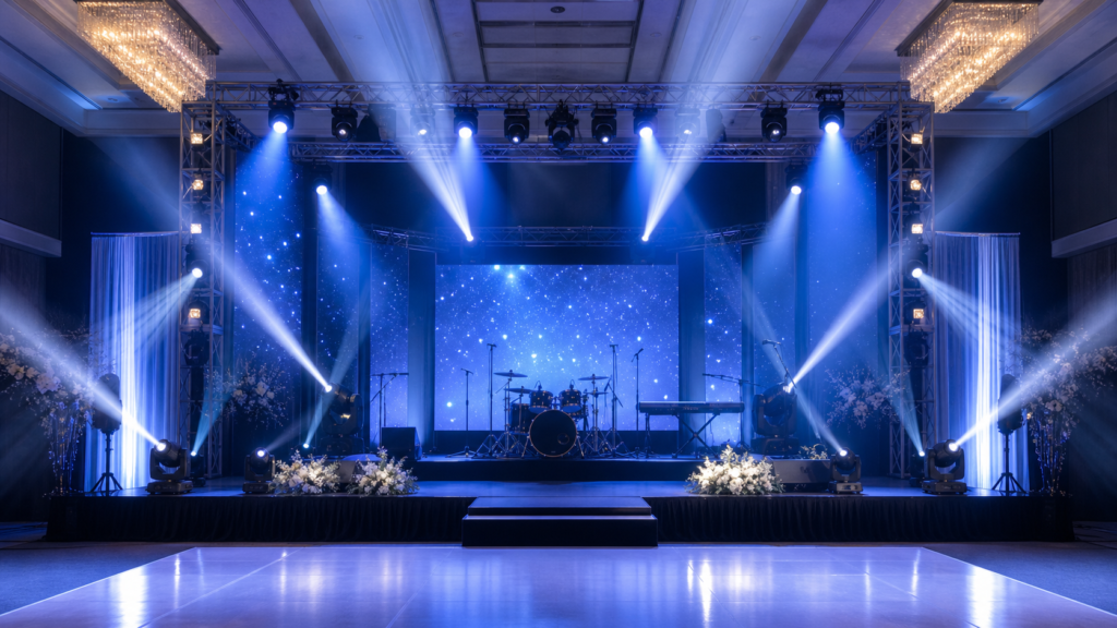 04-wedding-event-rental-stage beam moving head lights for wedding and event rental stages