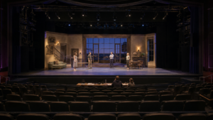 Theatre stage lighting design with front side back and scenic light