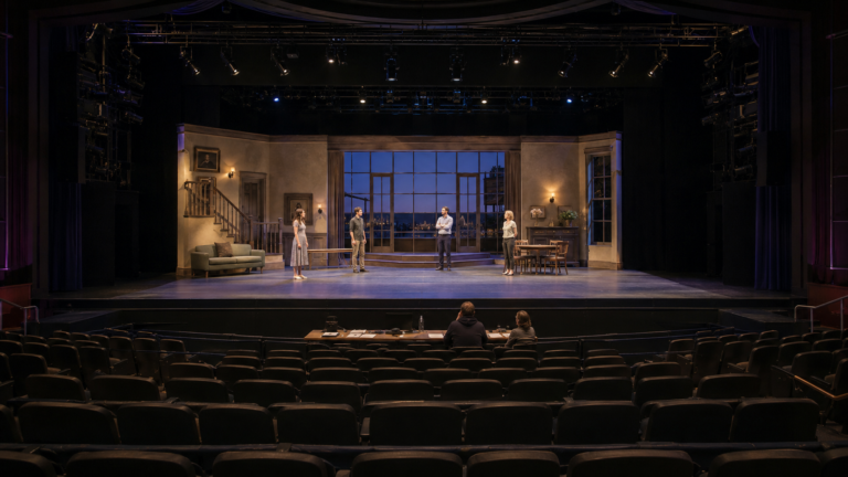 Theatre stage lighting design with front side back and scenic light