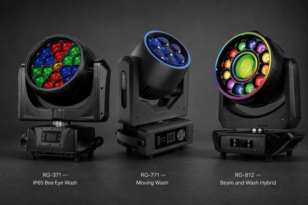 Bee eye moving wash and beam wash festival light comparison