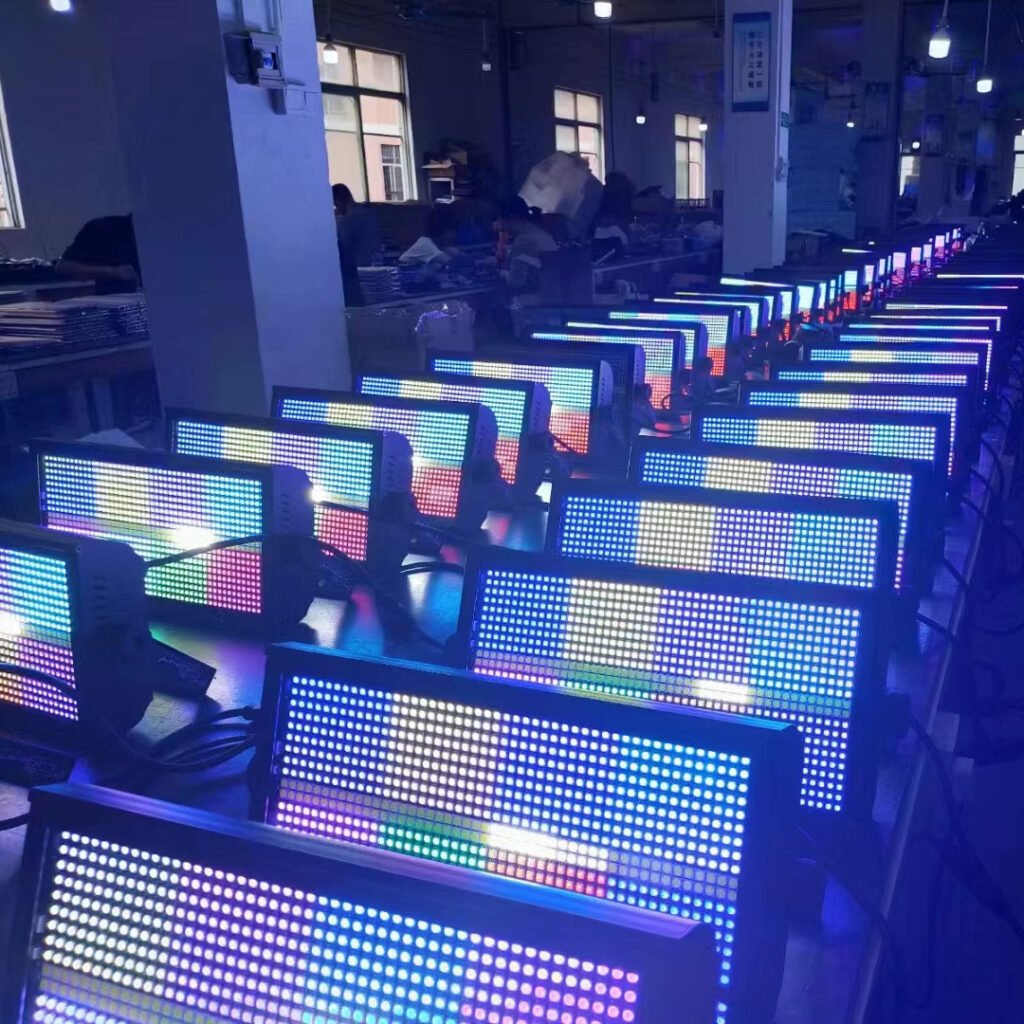 5 DMX strobe light and camera testing before an event