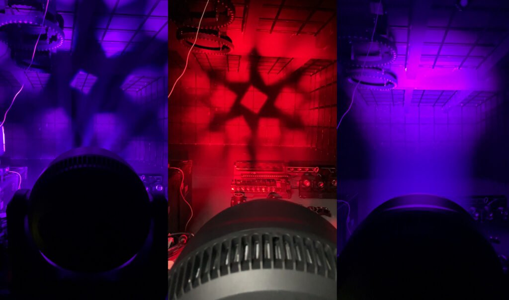 Festival wash light DMX color and camera testing