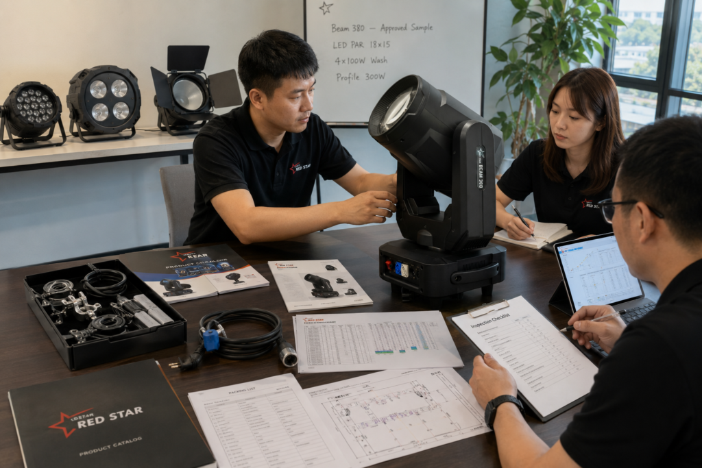 RED STAR stage lighting product check planning