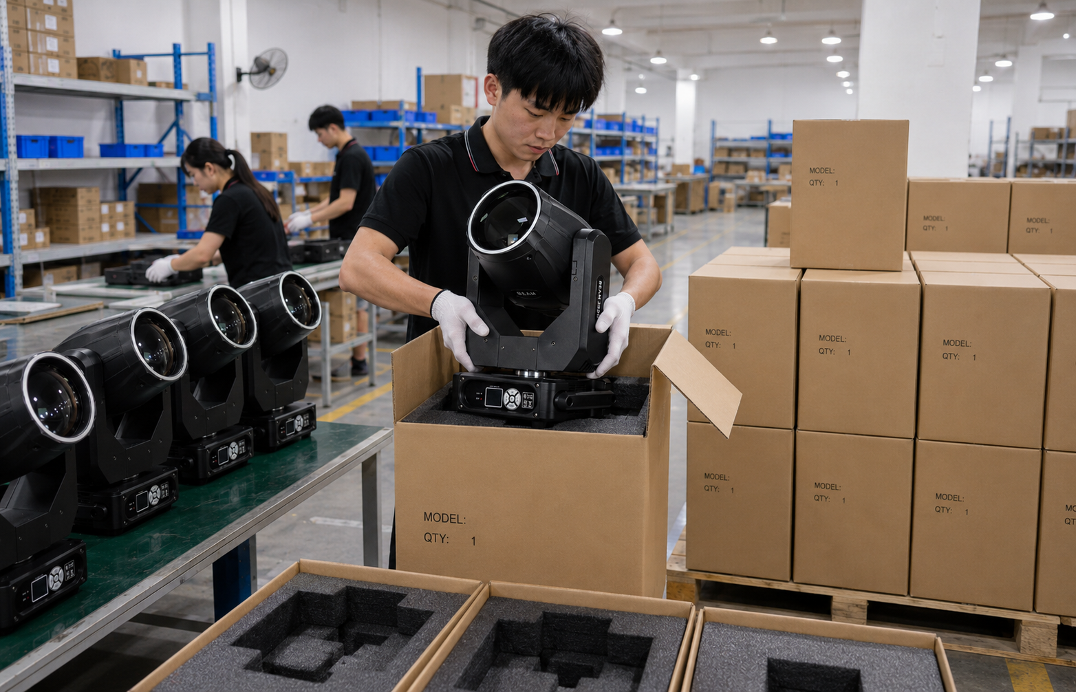 6 Export packing for nightclub moving head beam light bulk orders
