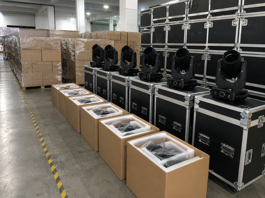 Packing and Shipping export packing for moving head beam light bulk orders