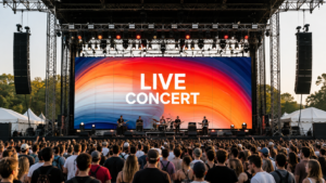 Stage LED screen for an outdoor concert and rental event