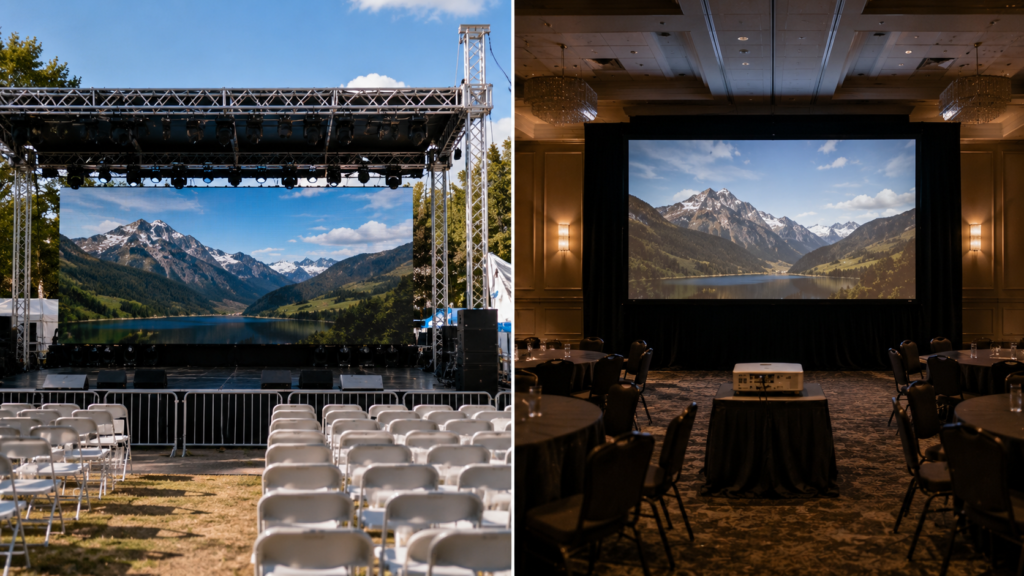 06-led-wall-or-projector-venue-choice Venue conditions that determine LED wall or projector selection