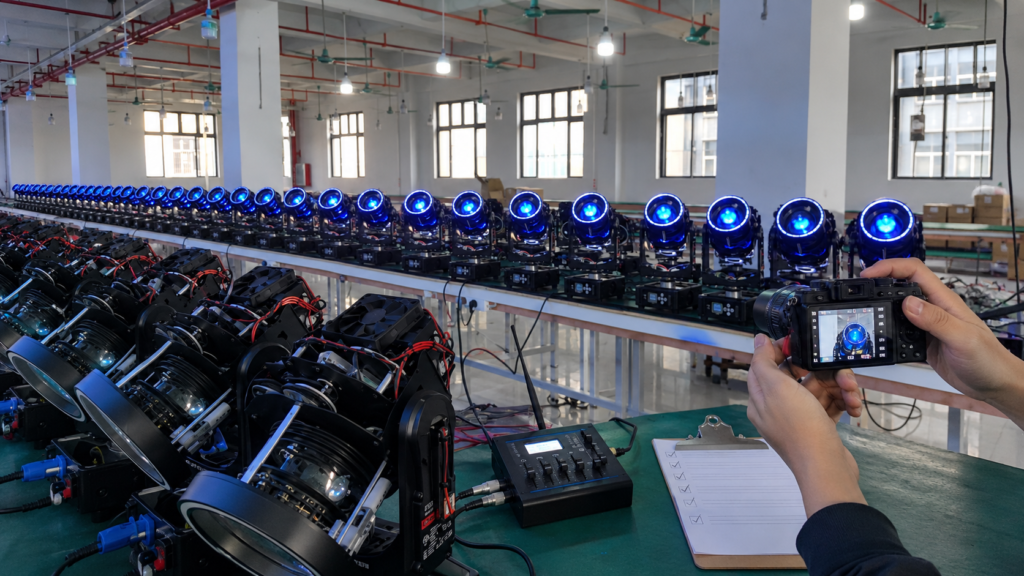 DJ moving head light sample acceptance and DMX test