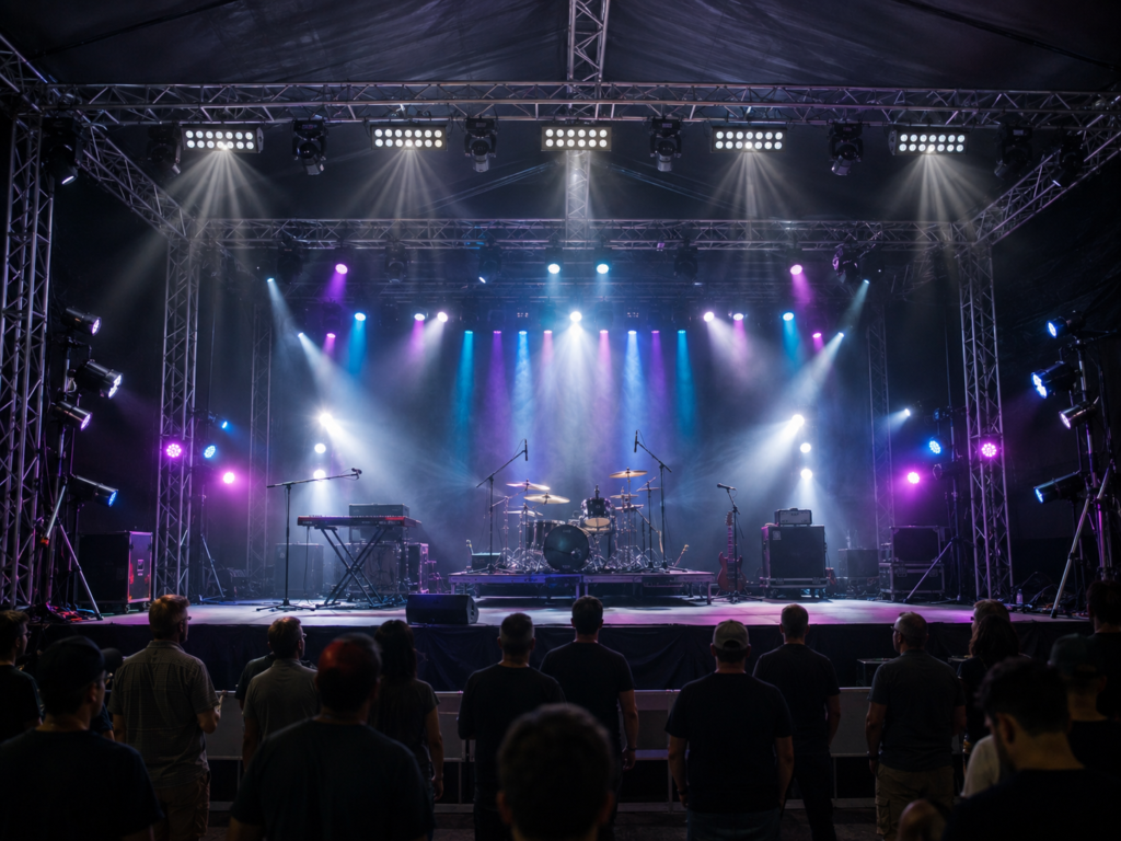 RGBW stage effect lights used for a professional rental event production