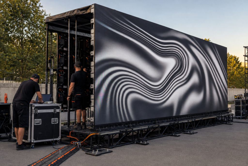 how-to-choose-outdoor-led-screen-01-hero Outdoor LED screen system with cabinets structure power and signal setup