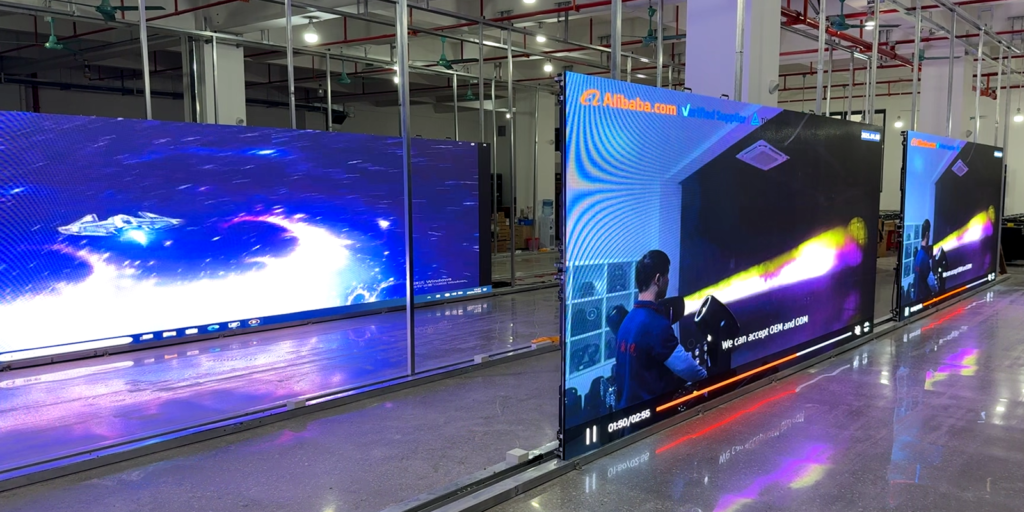 P3.91 rental LED display testing before shipment
