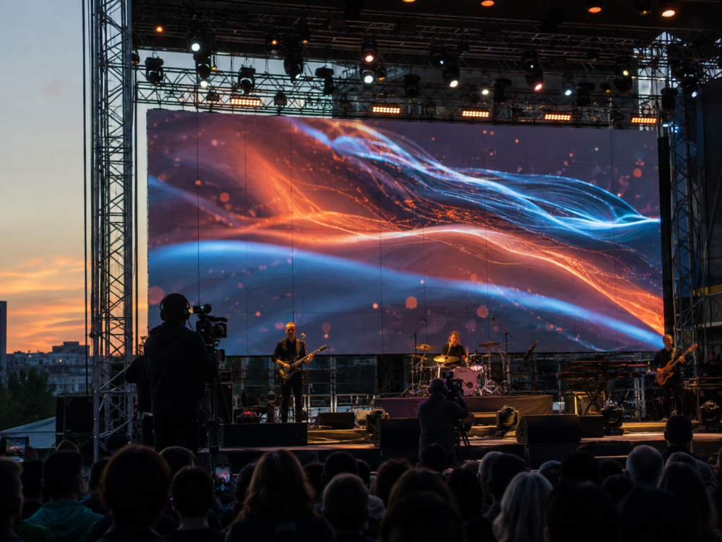 P3.91 outdoor rental LED display for a concert stage