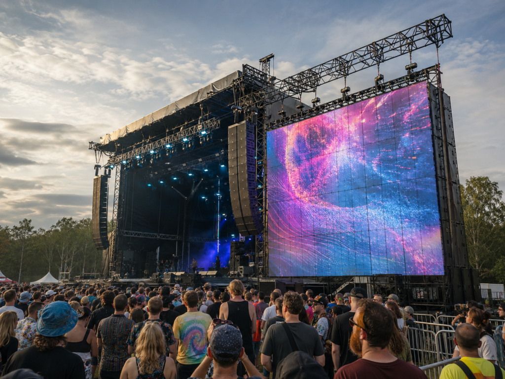 P3.91 LED screen for an outdoor music festival
