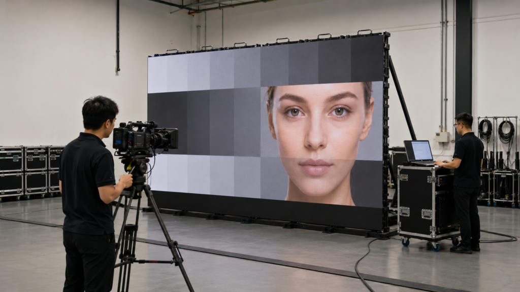 rental-led-panels-05-camera-acceptance-test Camera acceptance test for rental LED panels before bulk ordering