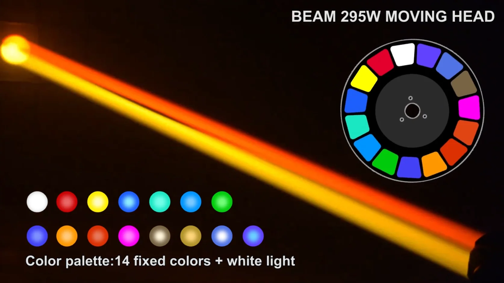 Beam color wheel effect reference with 13 colors plus white
