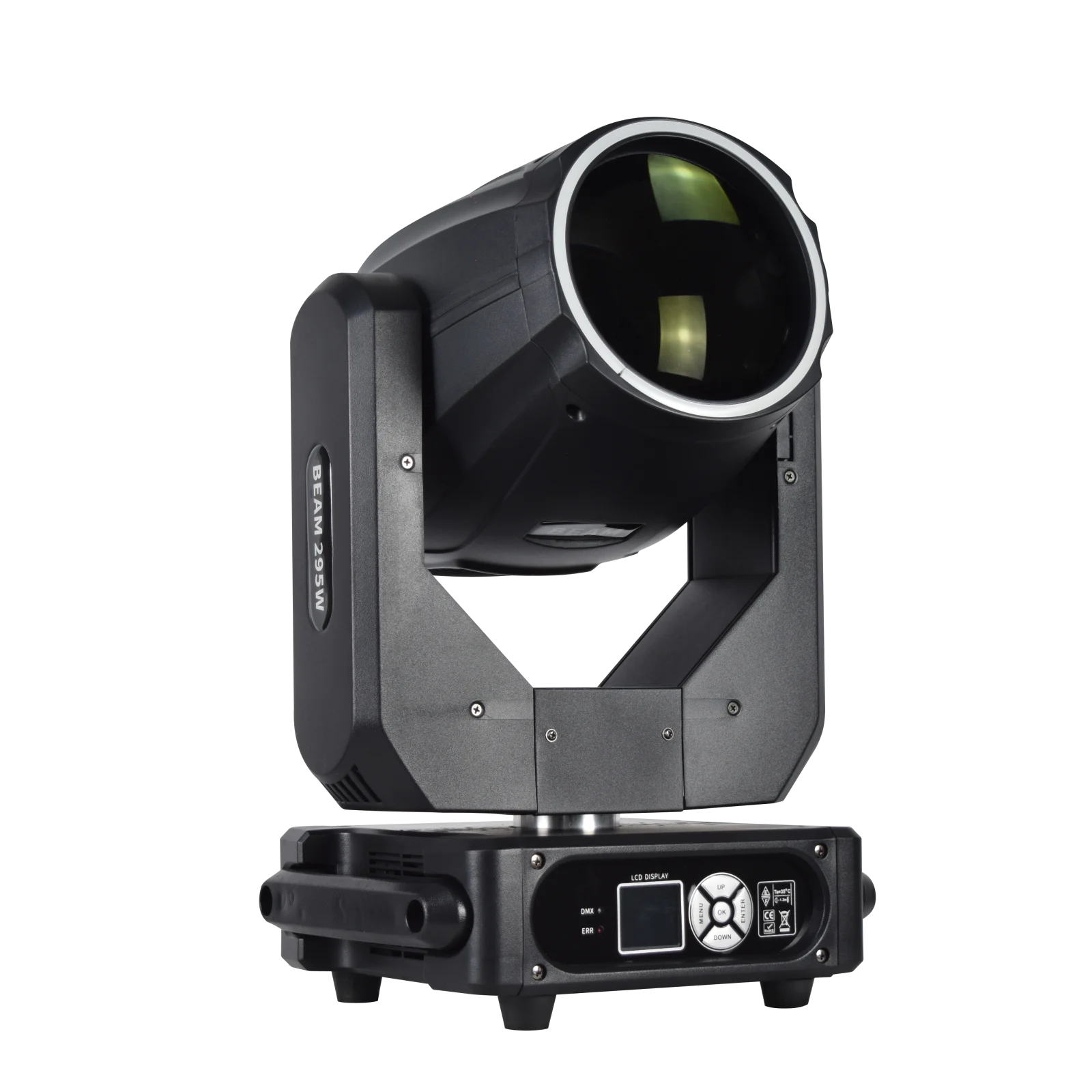 Left angle showing the lens yoke and control panel