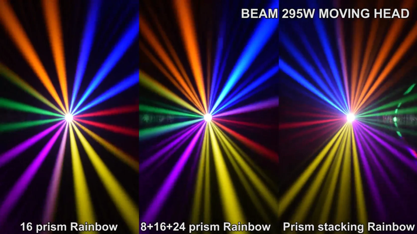 Prism rainbow effects including 16-facet and layered prism looks