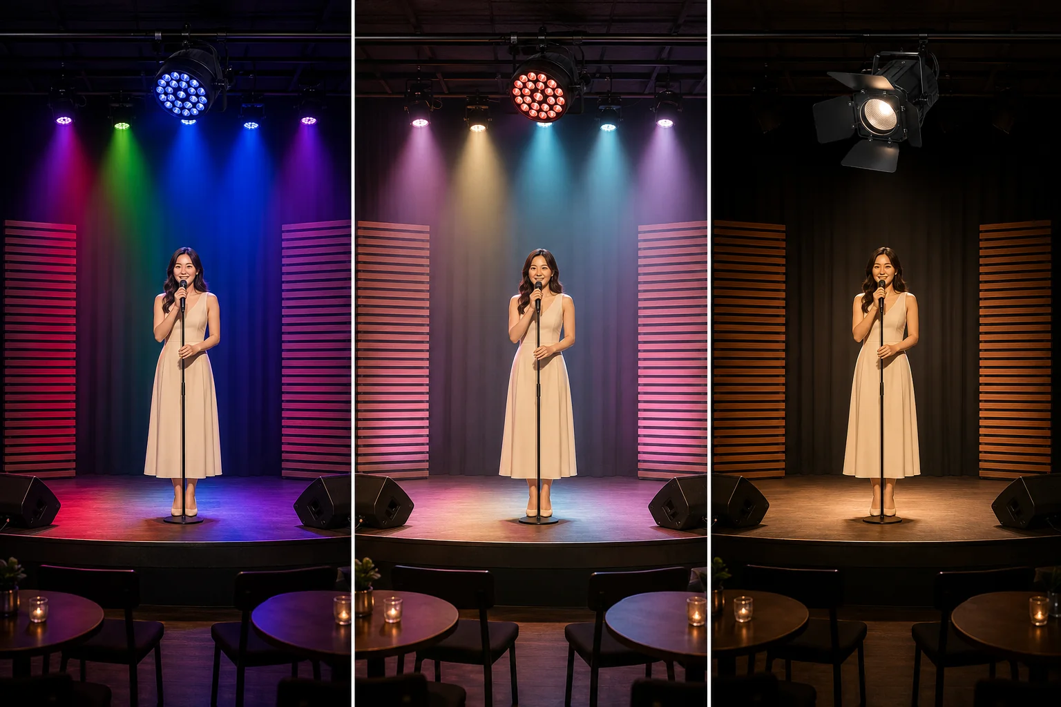 RGBW multi-color and COB LED PAR lighting effects