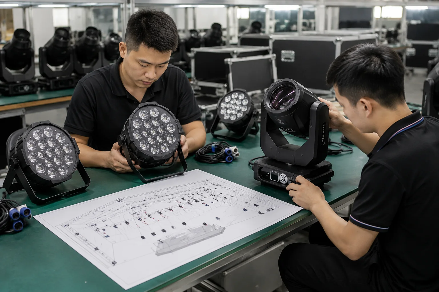 Church stage lighting project planning and fixture quality check