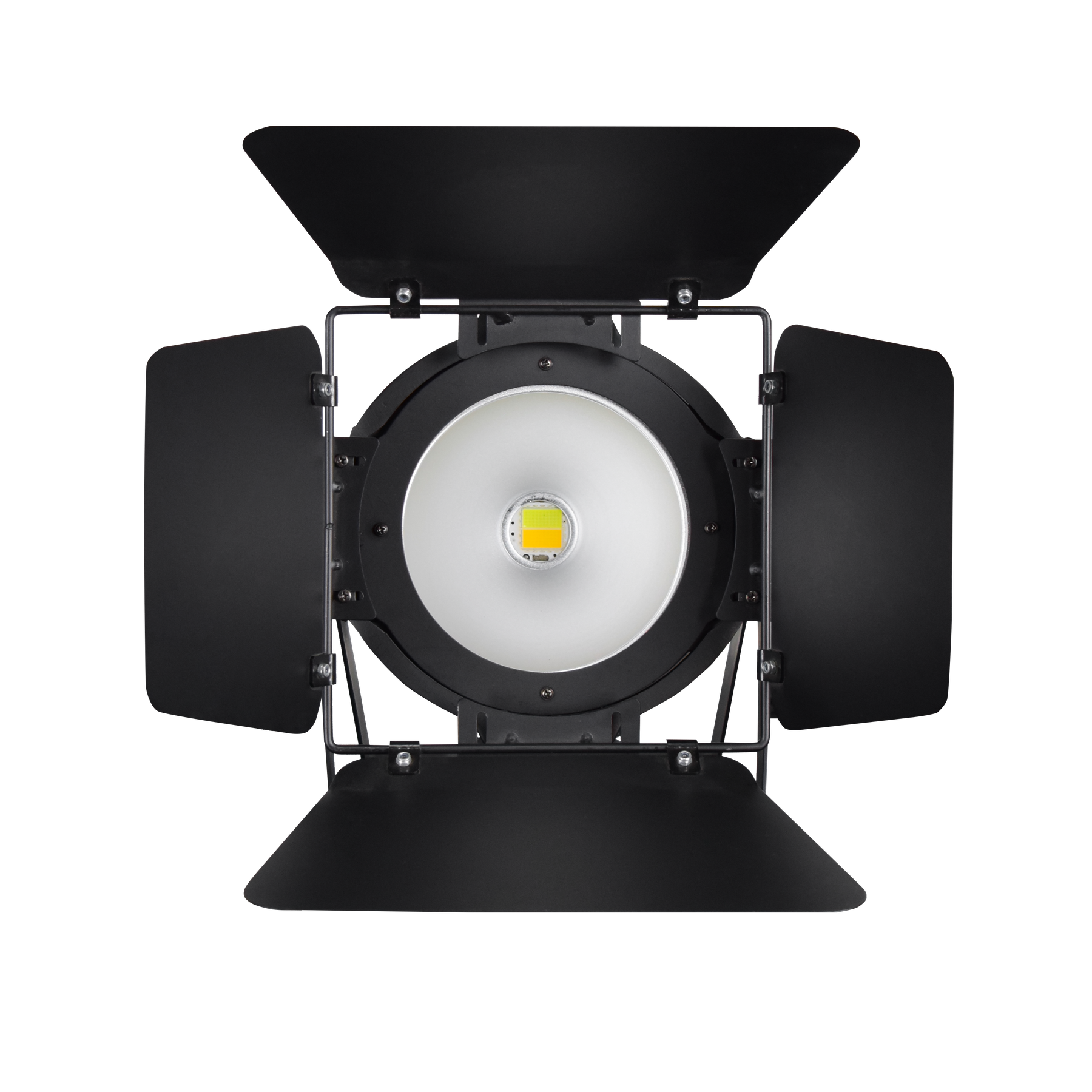 100W / 200W COB LED PAR Light — Front view of RG-320 COB PAR light and barn doors