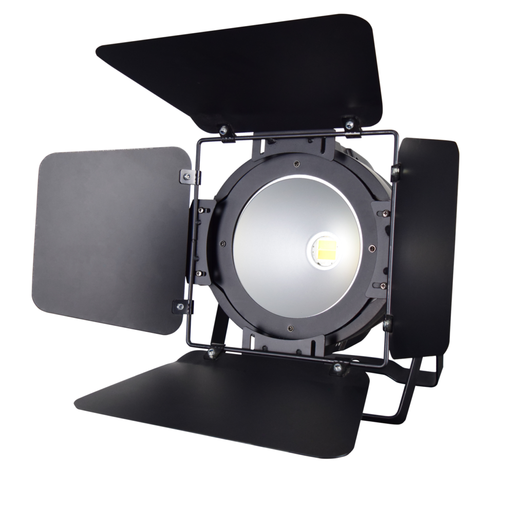 100W / 200W COB LED PAR Light — 100W or 200W COB LED PAR light with barn doors