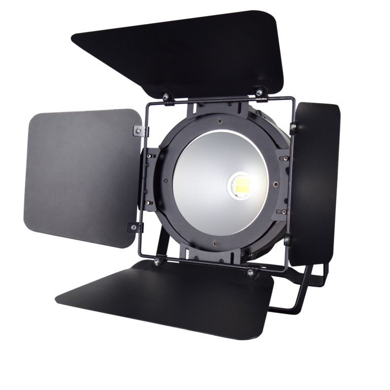 100W / 200W COB LED PAR Light — 100W or 200W COB LED PAR light with barn doors