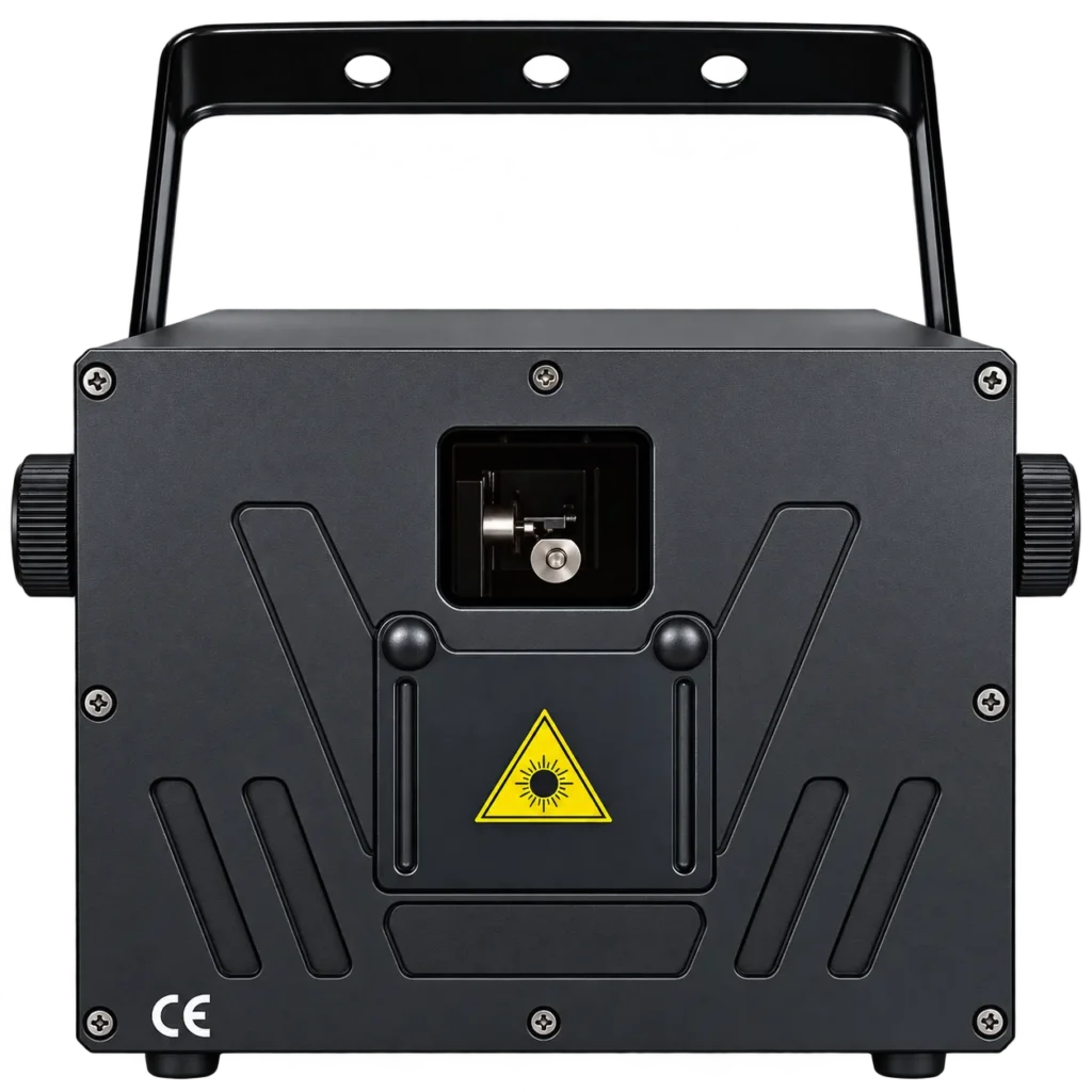 Compact RGB animation laser projector with mounting bracket