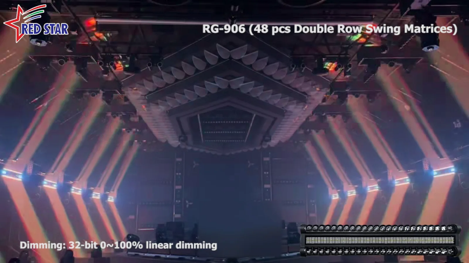 Red beam sequence from RG-906 double-row lights