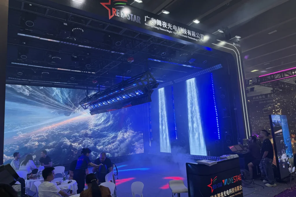 WUYESTAGE LED display and vertical screen demonstration at the 2026 Guangzhou exhibition