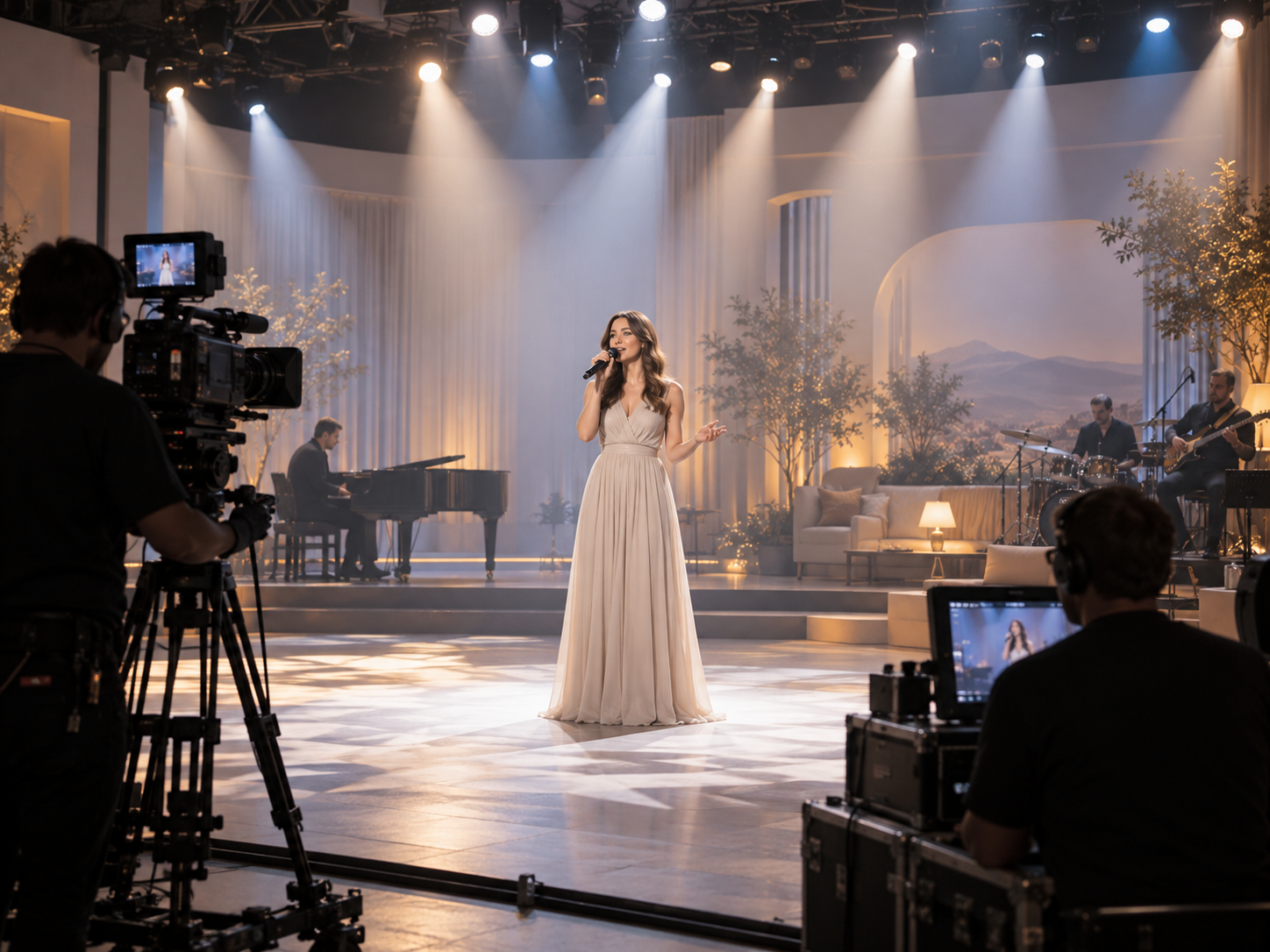 High CRI LED wash light illuminating a theater and studio production