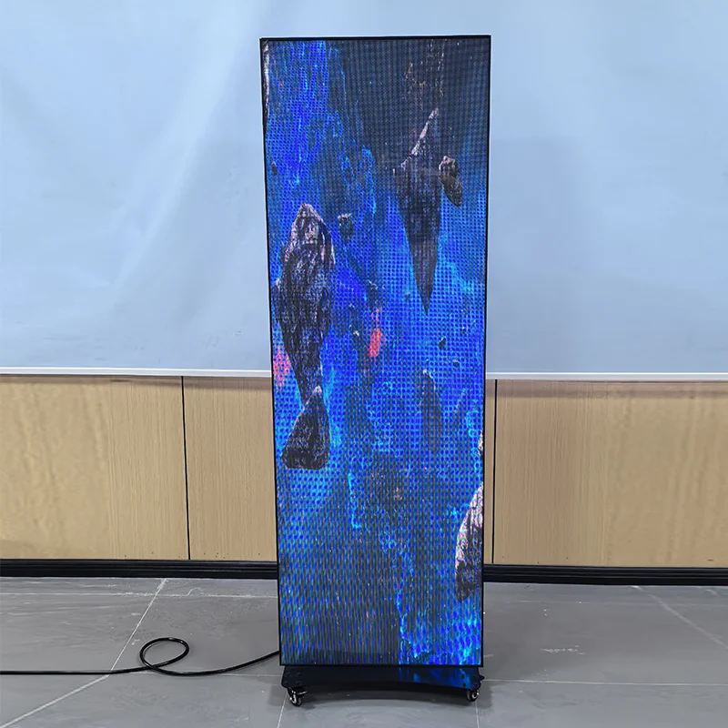 Indoor LED poster display operating in a showroom environment