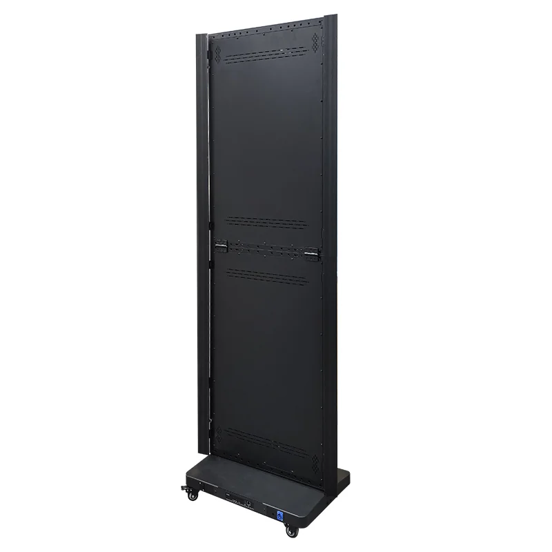 Angled rear view of the foldable LED poster display structure