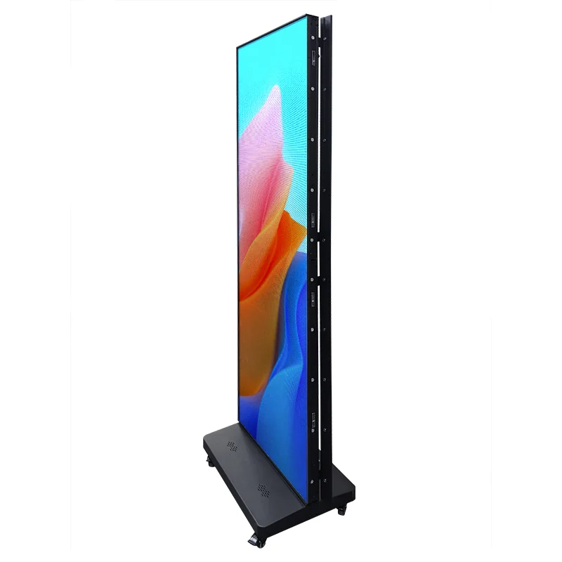 Side structure and connection points of a modular LED poster display