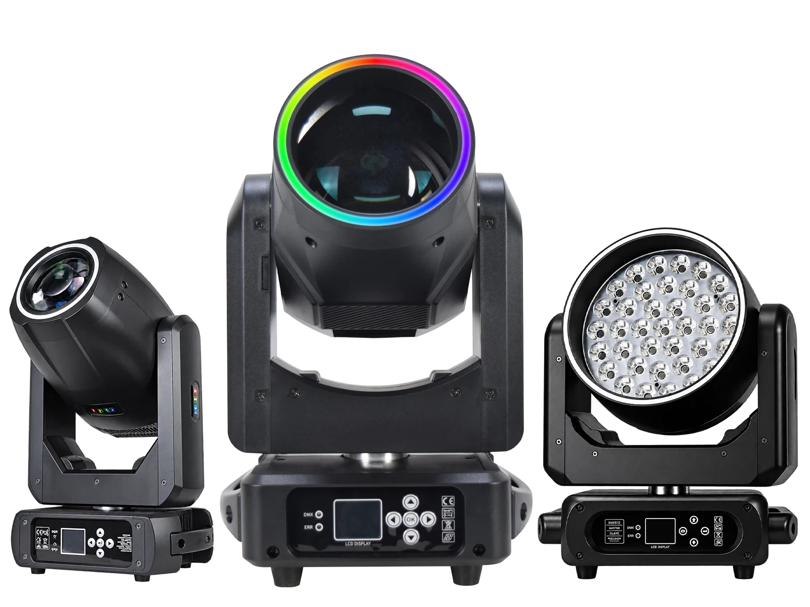 Beam, spot and wash moving head lights from the WUYESTAGE product range