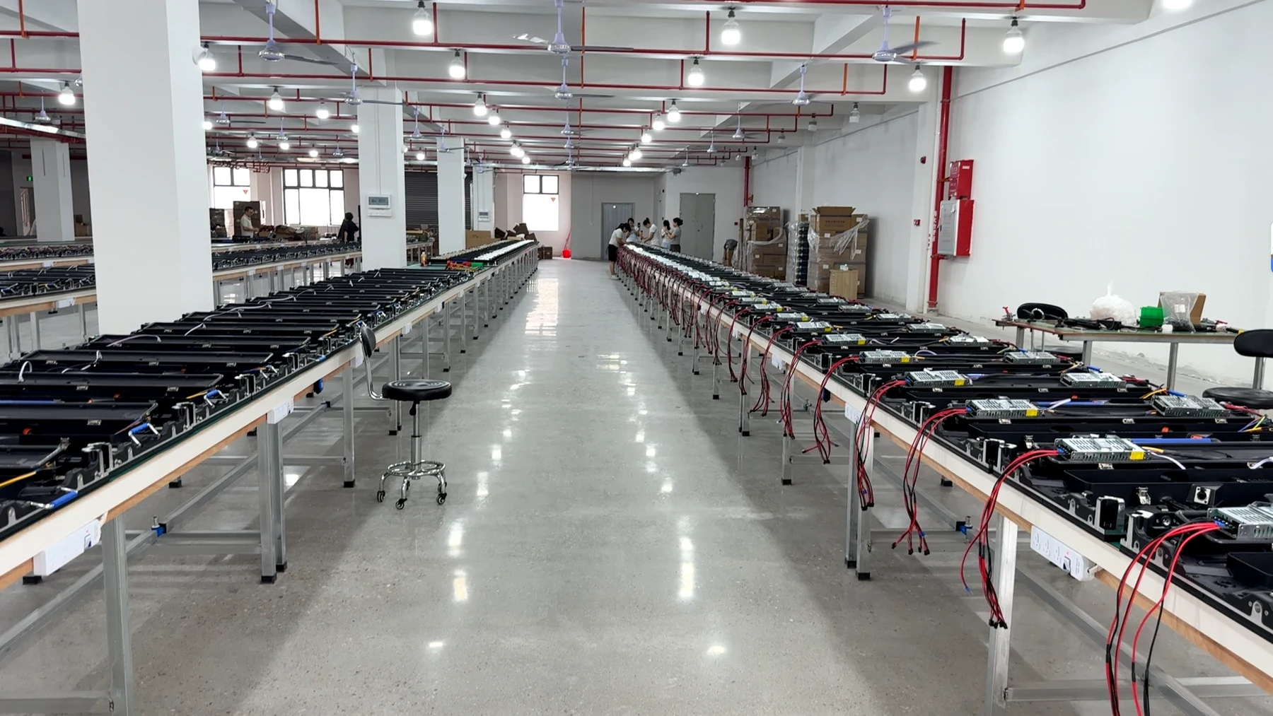 P3.91 LED cabinet assembly workstations in the WUYESTAGE workshop